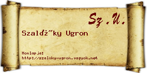 Szalóky Ugron névjegykártya